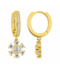 Pendientes de aro de cristal de invierno chapados en oro MURAT - PARIS - Y05017.1