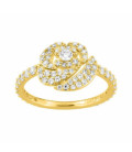 Anillo con pavé de circonitas en forma de rosa chapado en oro MURAT PARIS - Y07173.1
