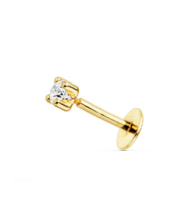 Piercing Cartílago Oro 18K Circonita de 3mm con 4 Garras - PH-011