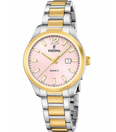 Reloj Mujer Bicolor Classics Esfera Rosa Claro FESTINA - F20739/2