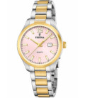 Reloj Mujer Bicolor Classics Esfera Rosa Claro FESTINA - F20739/2