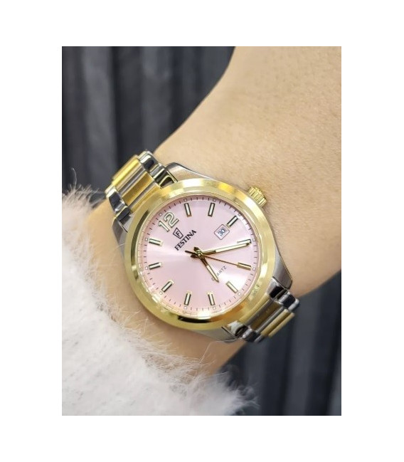 Reloj Mujer Bicolor Classics Esfera Rosa Claro FESTINA - F20739/2