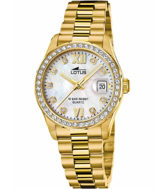 Reloj Mujer Acero Dorado Esfera Nacarada LOTUS - 18979/1