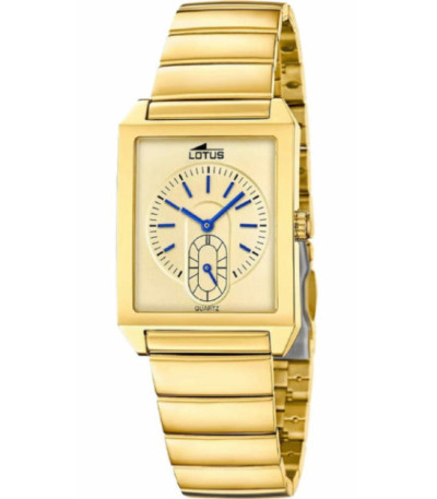 Reloj Hombre Rectangular Square Series Dorado Esfera Dorada LOTUS - 19077/2