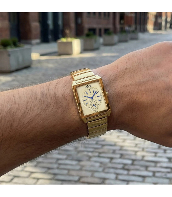 Reloj Hombre Rectangular Square Series Dorado Esfera Dorada LOTUS - 19077/2
