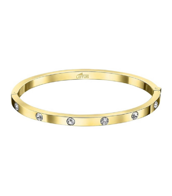 Pulsera Brazalete Dorado y Piedras Blancas LOTUS STYLE - LS1846-2/2