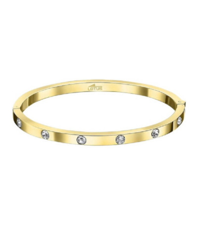 Pulsera Brazalete Dorado y Piedras Blancas LOTUS STYLE - LS1846-2/2