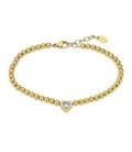 Pulsera Acero Dorado Bolas y Corazón de Piedra Blanca LOTUS STYLE - LS2559-2/2