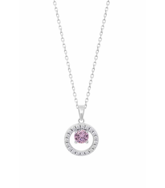 Collar Redondo Circonita Rosa Lotus Silver - LP3080-1/3