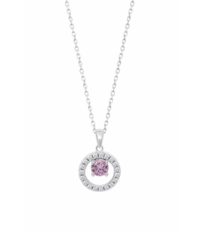 Collar Redondo Circonita Rosa Lotus Silver - LP3080-1/3