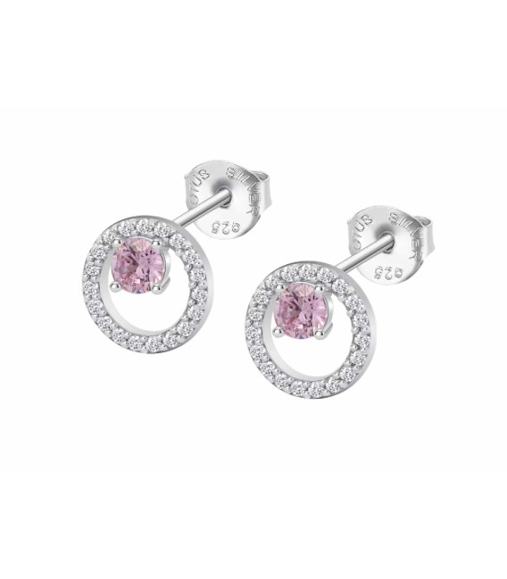 Pendientes Redondos Circonita Rosa para Mujer LOTUS SILVER - LP3080-4/3