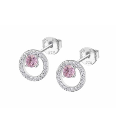 Pendientes Redondos Circonita Rosa para Mujer LOTUS SILVER - LP3080-4/3