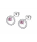 Pendientes Redondos Circonita Rosa para Mujer LOTUS SILVER - LP3080-4/3