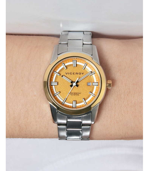 Reloj para Mujer Acero IP Dorado Brazalete VICEROY x ABRAHAM MATEO - 401348-97