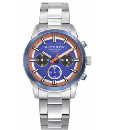 Reloj para Hombre Crono Acero Esfera Azul y Naranja VICEROY x ABRAHAM MATEO - 401507-37