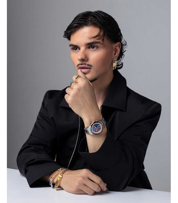 Reloj para Hombre Crono Acero Esfera Azul y Naranja VICEROY x ABRAHAM MATEO - 401507-37