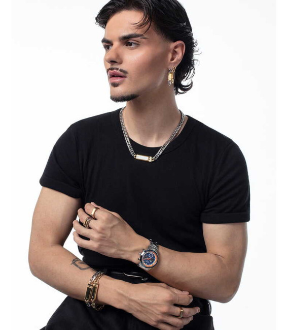 Reloj para Hombre Crono Acero Esfera Azul y Naranja VICEROY x ABRAHAM MATEO - 401507-37