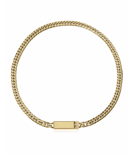 Collar Acero y placa todo IP Dorado VICEROY FASHION X ABRAHAM MATEO - 15213C01012