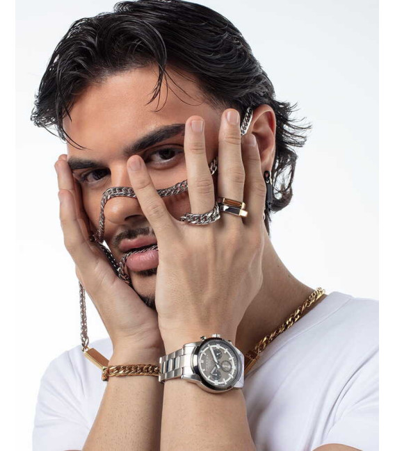 Collar Acero y placa todo IP Dorado VICEROY FASHION X ABRAHAM MATEO - 15213C01012