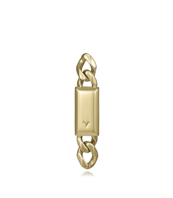 Pendiente único de acero Ip dorado cadena con placa VICEROY x Abraham Mateo - 15213E01012