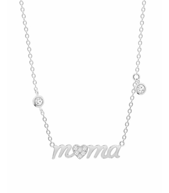 Collar Plata Mamá Corazón y Circonitas LOTUS SILVER - LP3948-1/1