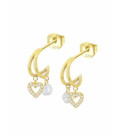 Pendientes Semiaro Dorados Corazón y Circonita LOTUS SILVER - LP3937-4/2