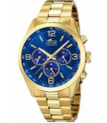 Reloj Hombre Minimalist Crono Dorado Esfera Azul LOTUS - 18153/A