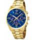 Reloj Hombre Minimalist Crono Dorado Esfera Azul LOTUS - 18153/A