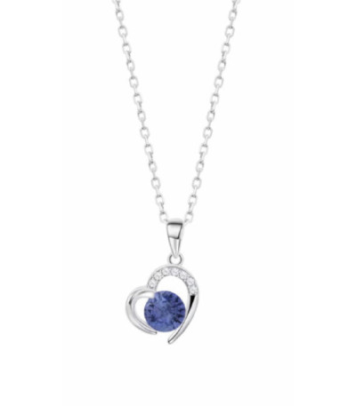 Collar con Corazón Azul Zafiro LOTUS SILVER - LP3106-1/6