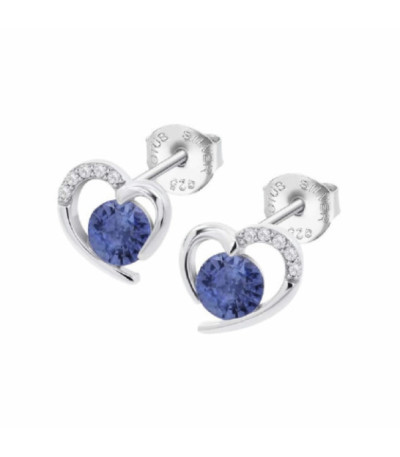 Pendientes de Corazón Azul Zafiro Mujer LOTUS SILVER - LP3106-4/6