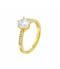 Anillo Dorado Pure Essential 6 Garras Circonita 8mm n18 LOTUS SILVER - LP3442-3/218