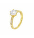 Anillo Dorado Pure Essential 6 Garras Circonita 8mm n18 LOTUS SILVER - LP3442-3/218