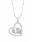 Collar con Pies de Bebé en Corazón y Circonitas Blancas LOTUS SILVER - LP3973-1/1