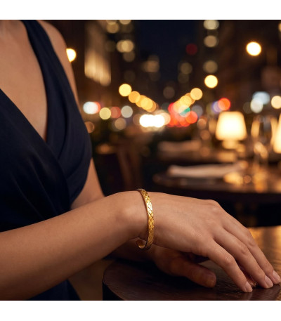 Brazalete Abierto Dorado de Acero LOTUS STYLE - LS2651-2/2
