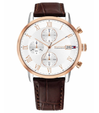 Reloj Cronómetro Hombre Elegante Correa Marrón Tommy Hilfiger Kane - 1710796