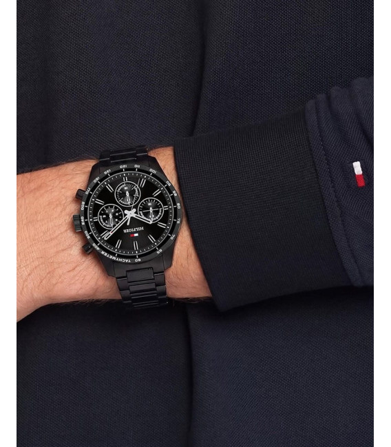 Reloj Hombre Multifunción Total Black Tommy Hilfiger Hampton - 1792280