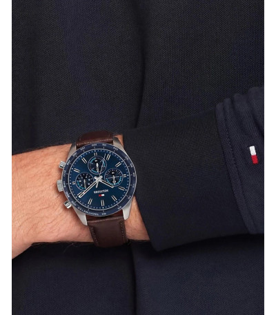 Reloj Hombre Multifunción Piel Marrón Tommy Hilfiger Hampton - 1792276