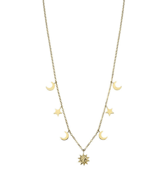 Collar para mujer con colgantes en acero dorado LOTUS STYLE - LS2734-1/1