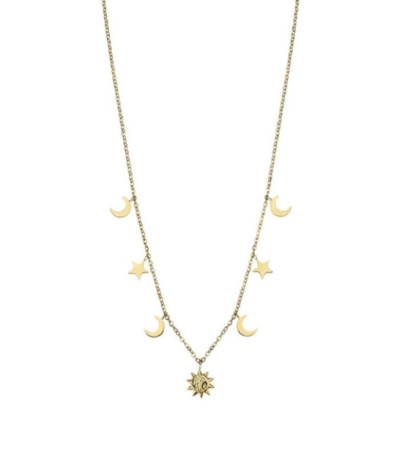 Collar para mujer con colgantes en acero dorado LOTUS STYLE - LS2734-1/1