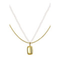Collar gargantilla doble con perlitas de acero dorado LOTUS STYLE - LS2789-1/1