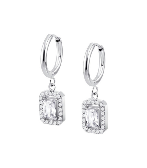 Pendientes Aros Acero con circonitas blancas LOTUS STYLE - LS2739-4/1