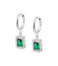 Pendientes Aros Acero con circonitas Blancas y Verdes LOTUS STYLE - LS2739-4/3