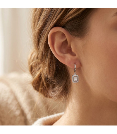 Pendientes Aros Acero con circonitas blancas LOTUS STYLE - LS2739-4/1