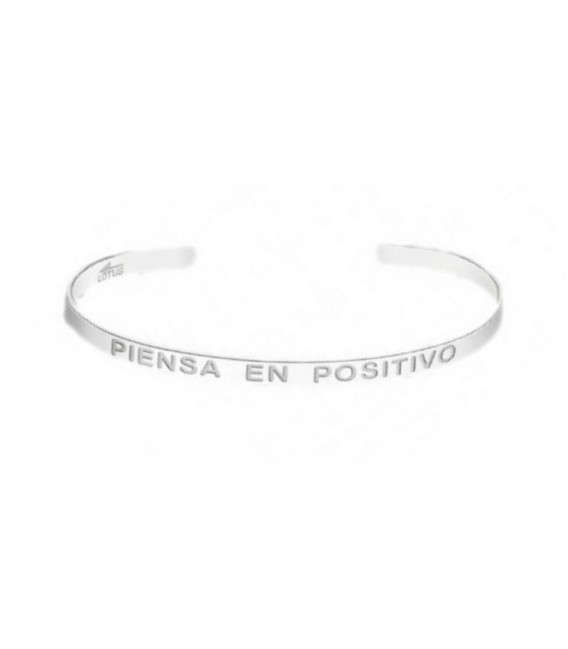 PULSERA ABIERTA CON MENSAJE LOTUS SILVER - LP1628-2/1