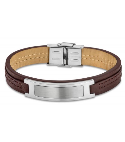 Pulsera Hombre Acero y Cuero Marrón LOTUS STYLE - LS1808-2/1