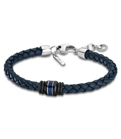 Pulsera Hombre Azul Cuero Trenzado LOTUS STYLE - LS1814-2/1