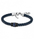 Pulsera Hombre Azul Cuero Trenzado LOTUS STYLE - LS1814-2/1