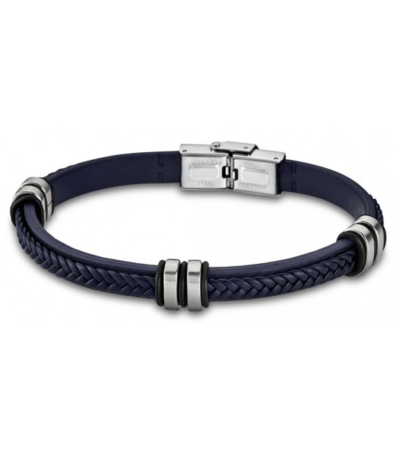Pulsera Acero y Piel Azul Trenzado LOTUS STYLE - LS1829-2/5