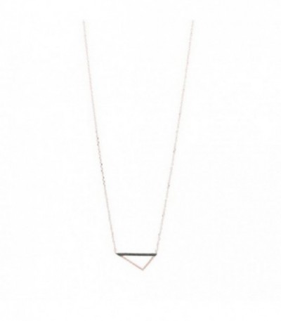 Collar rosé triángulo zirkon negras - PE-14767