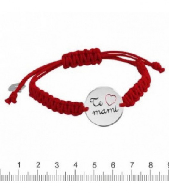 PULSERA PLATA MACRAMÉ TE AMO MAMI REDONDO - K-00586-MA03